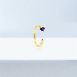 Minimalist Mini Gemstone Open Hoop Earrings - Perimade & Co.