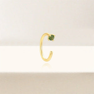 Minimalist Mini Gemstone Open Hoop Earrings - Perimade & Co.