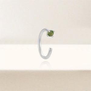 Minimalist Mini Gemstone Open Hoop Earrings - Perimade & Co.