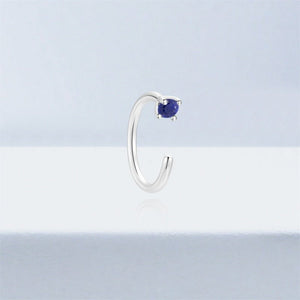 Minimalist Mini Gemstone Open Hoop Earrings - Perimade & Co.