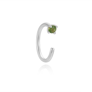 Minimalist Mini Gemstone Open Hoop Earrings - Perimade & Co.