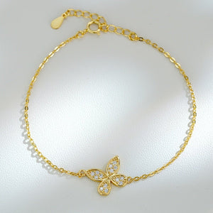 Minimalist Moissanite Butterfly Chain Bracelet - Perimade & Co.