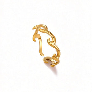 Minimalist Ocean Wave Adjustable Open Ring - Perimade & Co.