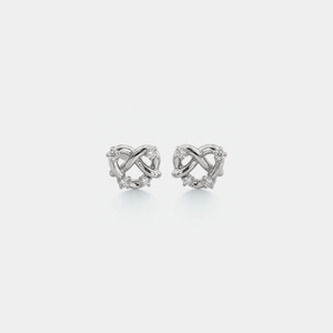 Minimalist Pretzel Heart Knot Stud Earrings - Perimade & Co.