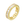 Gold ring with clear gemstones on a white background