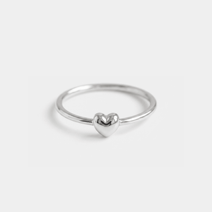 Minimalist Puffy Heart Stacking Band Ring - Perimade & Co.