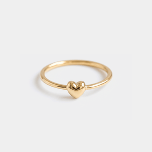 Minimalist Puffy Heart Stacking Band Ring - Perimade & Co.