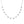 Silver necklace with small round pendants on a white background