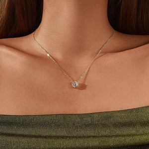 Minimalist Round CZ Solitaire Choker Necklace - Perimade & Co.