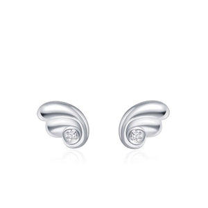 Minimalist Small Angel Wing CZ Stud Earrings - Perimade & Co.