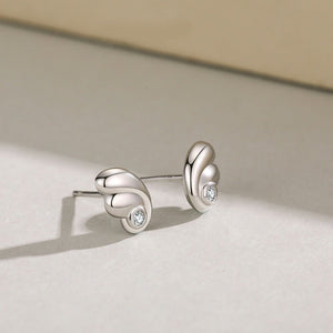 Minimalist Small Angel Wing CZ Stud Earrings - Perimade & Co.