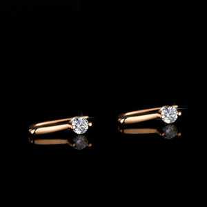 Minimalist Solitaire Moissanite Hook Earrings - Perimade & Co.