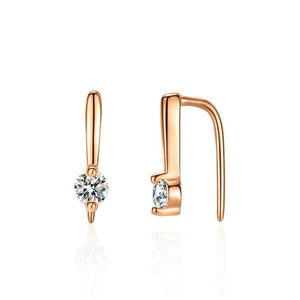 Minimalist Solitaire Moissanite Hook Earrings - Perimade & Co.