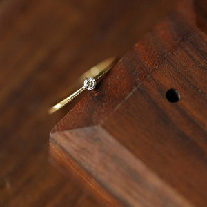 Minimalist Solitaire Stacking Thin Band Ring - Perimade & Co.