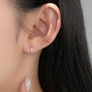 Minimalist Tiny CZ Spiral Open Hoop Earrings - Perimade & Co.