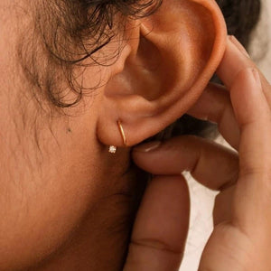 Minimalist Tiny CZ Spiral Open Hoop Earrings - Perimade & Co.
