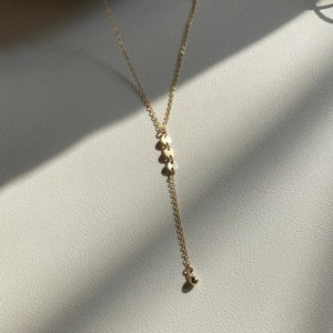 Minimalist Triple Disc Y-Lariat Drop Necklace - Perimade & Co.