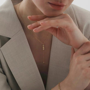 Minimalist Triple Disc Y-Lariat Drop Necklace - Perimade & Co.