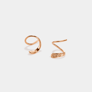 Minimalist Twist Spiral Hoop Climber Earrings - Perimade & Co.