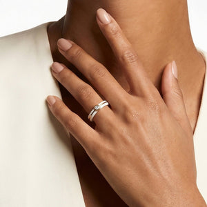 Minimalist Two - Tone CZ Solitaire Band Ring - Perimade & Co.
