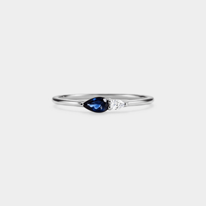 Minimalist Two-Tone Teardrop CZ Band Ring - Perimade & Co.