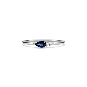 Minimalist Two-Tone Teardrop CZ Band Ring - Perimade & Co.