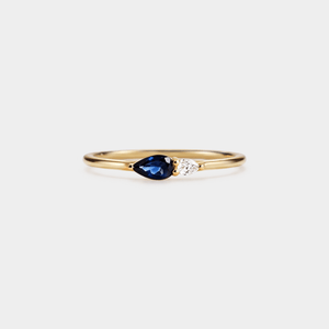Minimalist Two-Tone Teardrop CZ Band Ring - Perimade & Co.