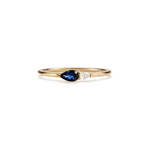 Minimalist Two-Tone Teardrop CZ Band Ring - Perimade & Co.