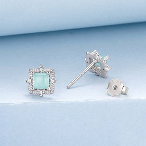 Mint Cushion CZ Royal Vintage Stud Earrings - Perimade & Co.