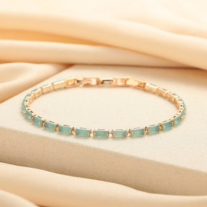 Mint Green Aqua Emerald - Cut Tennis Bracelet - Perimade & Co.