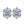 Pair of diamond earrings on a white background