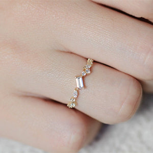 Mixed CZ Cluster Wave Stackable Band Ring - Perimade & Co.