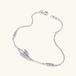 Mixed Metal Moissanite Leaf Chain Bracelet - Perimade & Co.