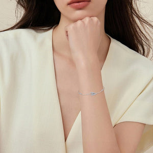 Mixed Metal Moissanite Leaf Chain Bracelet - Perimade & Co.