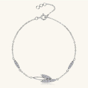 Mixed Metal Moissanite Leaf Chain Bracelet - Perimade & Co.