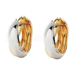 Mixed Metal Two Tone Chunky Hoop Earrings - Perimade & Co.