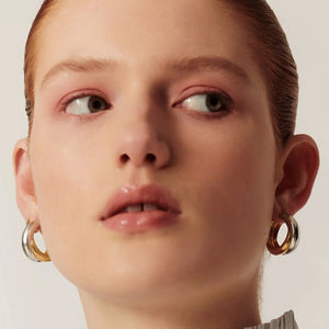 Mixed Metal Two Tone Chunky Hoop Earrings - Perimade & Co.