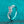 Silver ring with a diamond on a teal background
