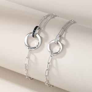 Mobius Ring Couple Matching Chain Bracelet - Perimade & Co.
