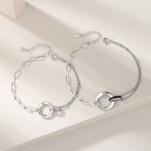 Mobius Ring Couple Matching Chain Bracelet - Perimade & Co.