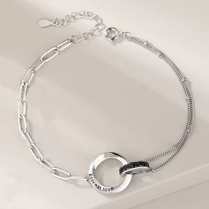 Mobius Ring Couple Matching Chain Bracelet - Perimade & Co.
