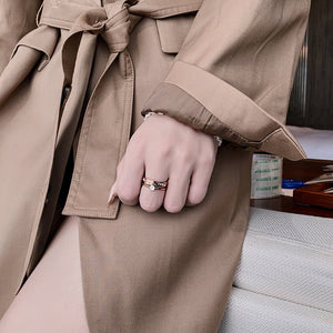 Modern Engraved Layered Double Band Ring - Perimade & Co.