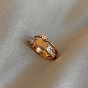 Modern Engraved Layered Double Band Ring - Perimade & Co.
