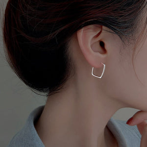 Modern Geometric Square Hoop Earrings - Perimade & Co.
