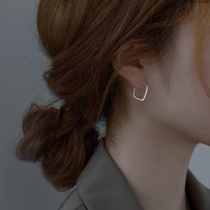 Modern Geometric Square Hoop Earrings - Perimade & Co.