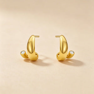 Modern Tiny CZ Twisted Ribbon Stud Earrings - Perimade & Co.