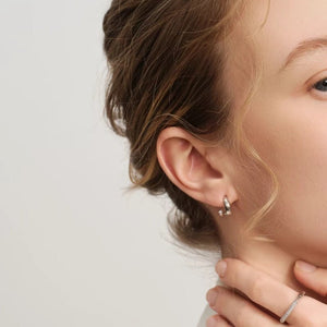 Modern Tiny CZ Twisted Ribbon Stud Earrings - Perimade & Co.