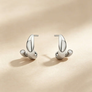 Modern Tiny CZ Twisted Ribbon Stud Earrings - Perimade & Co.