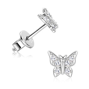 Moissanite Butterfly Flat Back Stud Earrings - Perimade & Co.