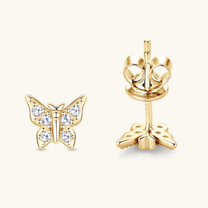 Moissanite Butterfly Flat Back Stud Earrings - Perimade & Co.